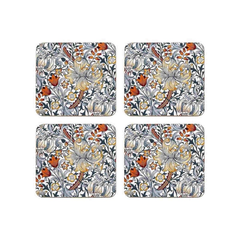 Nostalgic Blue Lily Coasters Set of 4
