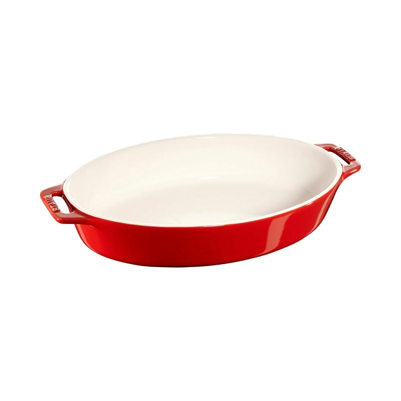 Staub Ceramic Oval Roasting Dish Cherry - 29cm