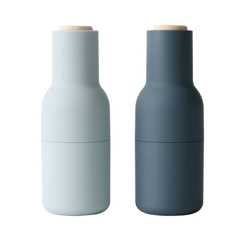 Audo 2 Pack Bottle Grinders with Beech Top Blues