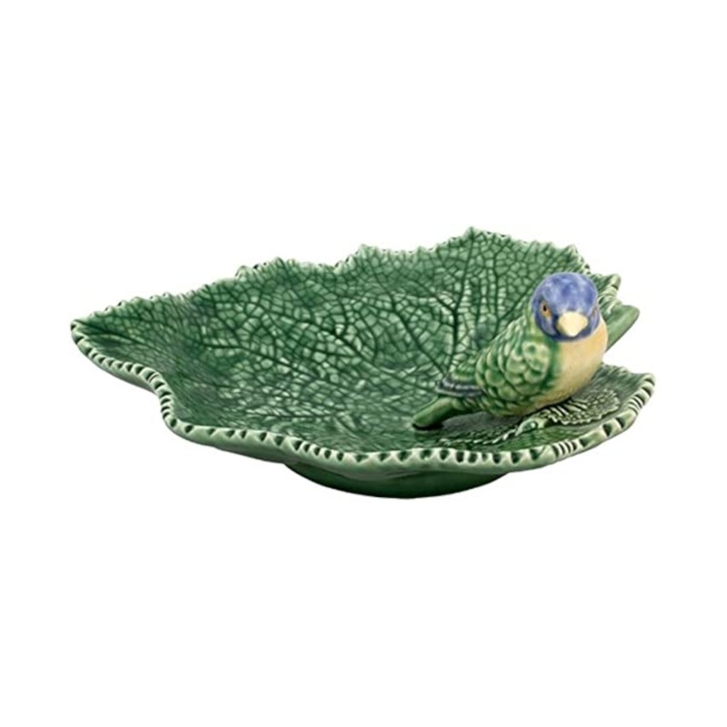 Bordallo Pinheiro Leaf Plate with Blue Bird 15cm