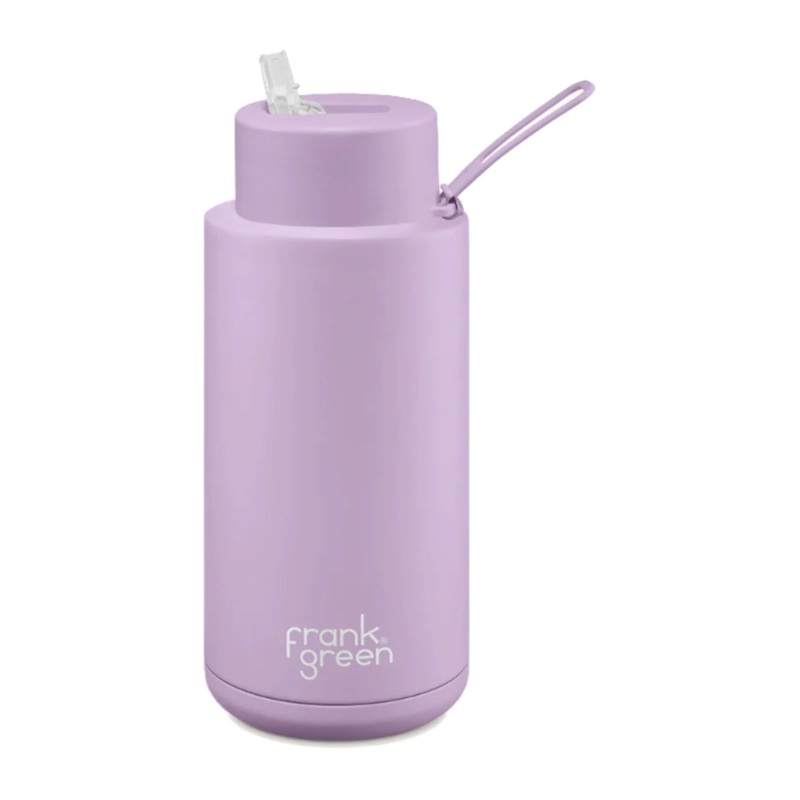 Frank Green Reusable Ceramic Bottle with Straw Lid Lilac Haze 1L