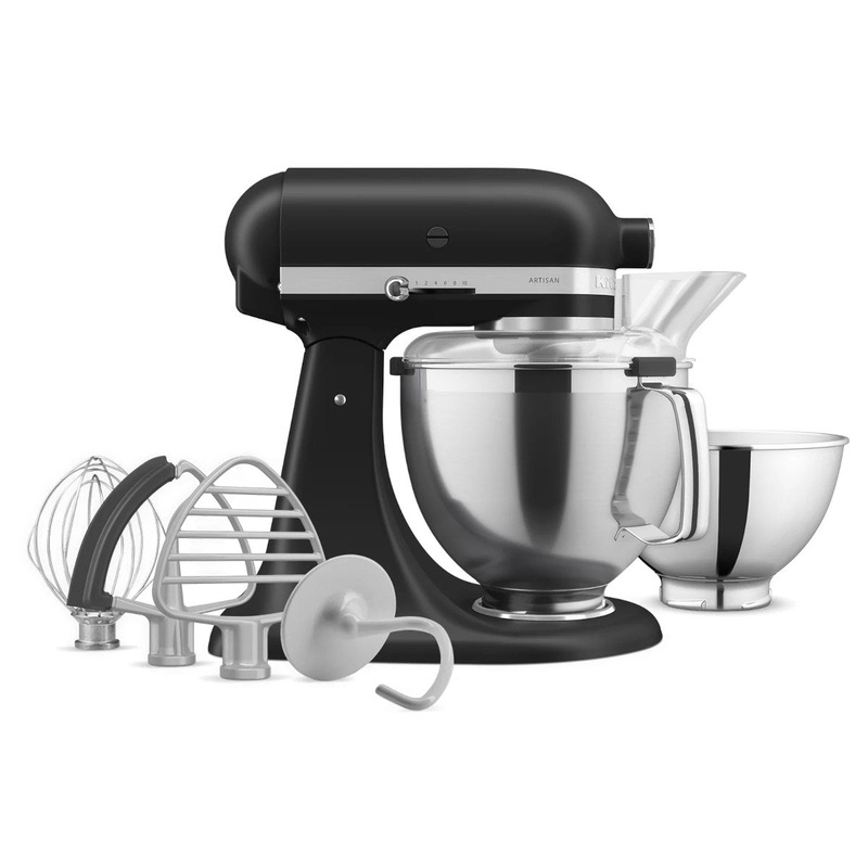 KitchenAid KSM195 Artisan Series Tilt-Head Stand Mixer with Premium Accessory Matte Black