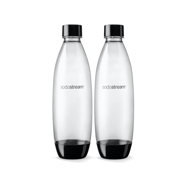 SodaStream Fuse Twin Pack Dishwasher Safe Carbonating Bottles Black 1L