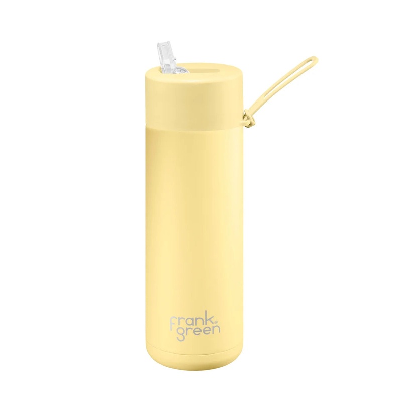 Frank Green Ceramic Bottle with Straw Lid Buttermilk 595ml