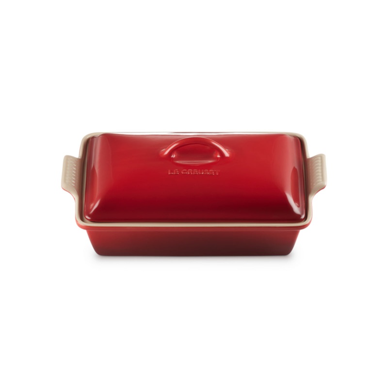Le Creuset Heritage Stoneware Covered Rectangular Dish Cerise 33cm