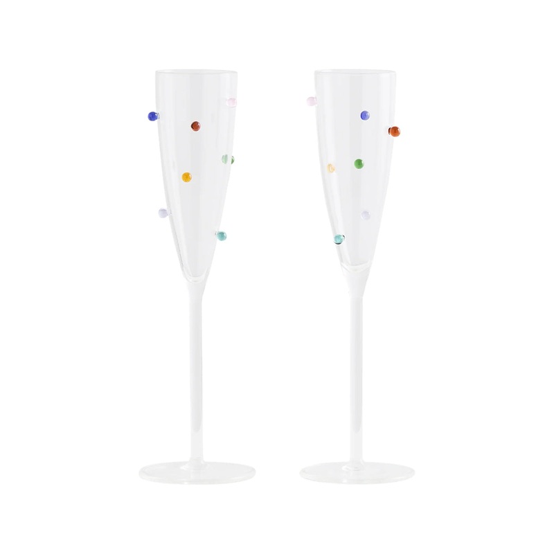 Maison Balzac Pomponette Flutes Multicolor 120ml (Set of 2)
