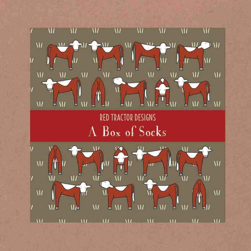Red Tractor Designs Herefords Boxed Socks Medium