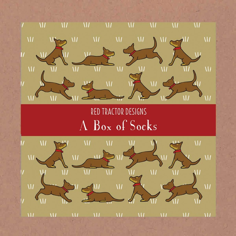 Red Tractor Designs Kelpies Boxed Socks Red/Tan Medium
