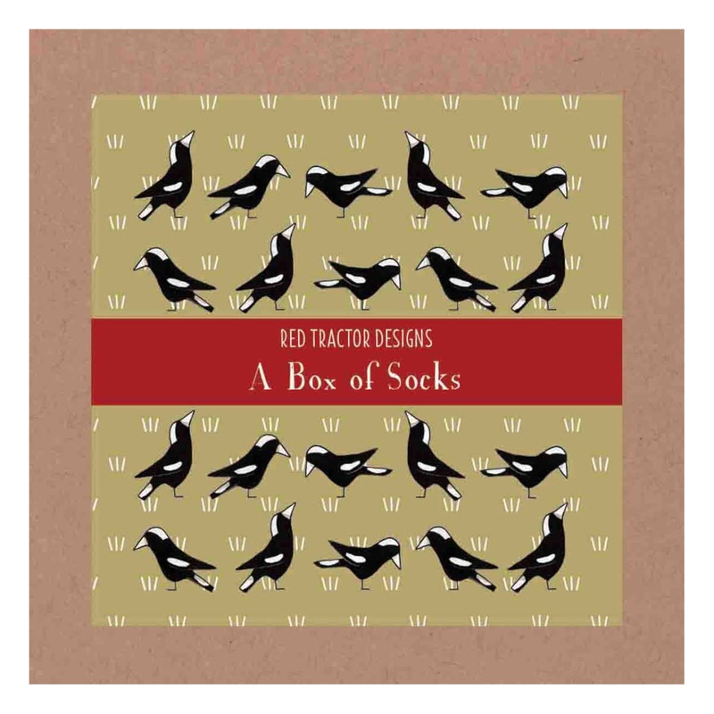 Red Tractor Designs Magpies Boxed Socks Medium