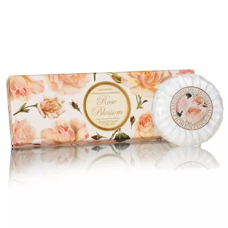 Saponificio Artigianale Fiorentino Rose Boxed Soap Round 100g (Set of 3)