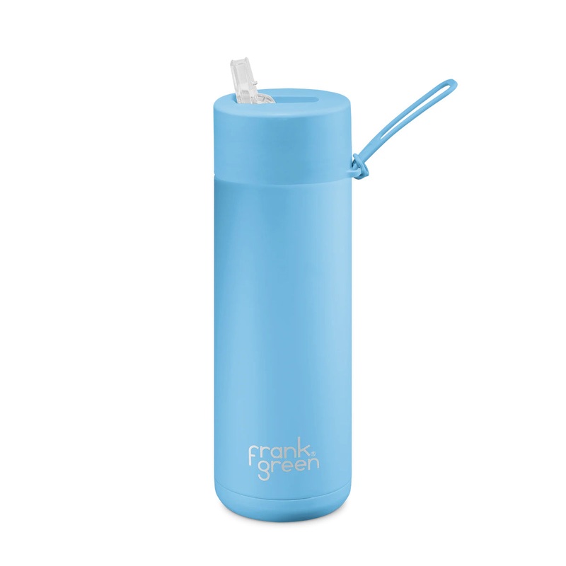 Frank Green Bottle with Straw Lid Sky Blue 595ml