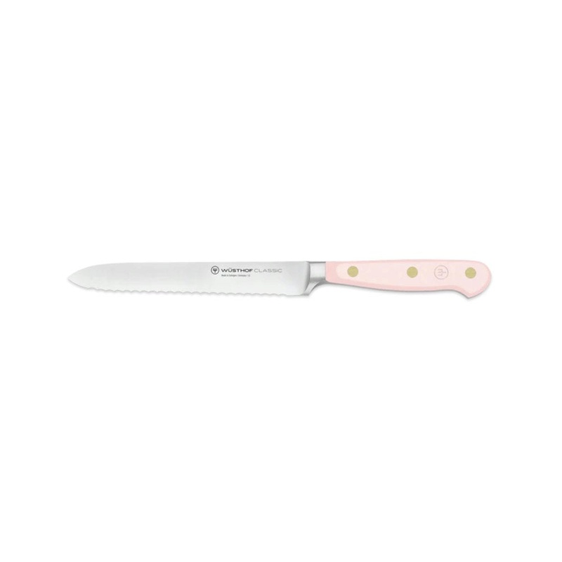Wusthof Classic Colour Pink Himalayan Salt Serrated Utility Knife 14cm