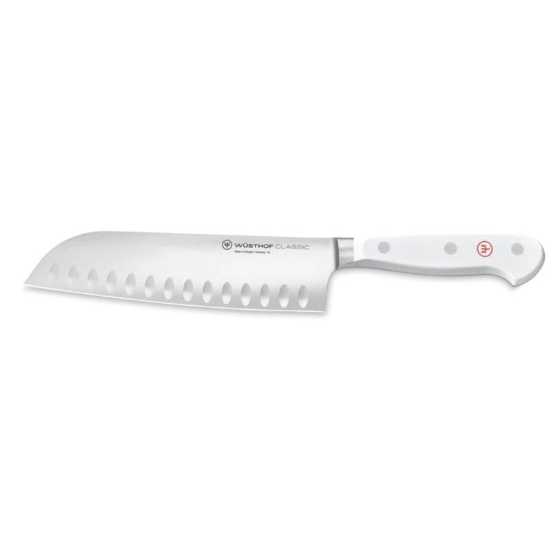 Wusthof Classic White Santoku with Hallow Edge Knife 17cm