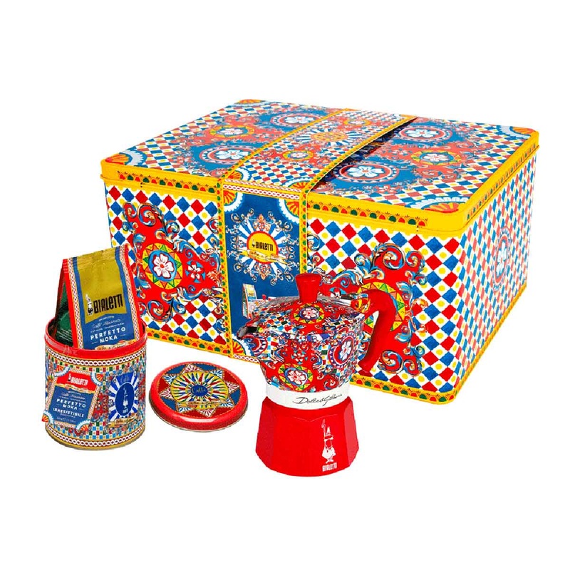 Bialetti Dolce & Gabbana Moka Pot 3 Cup & Coffee Gift Set
