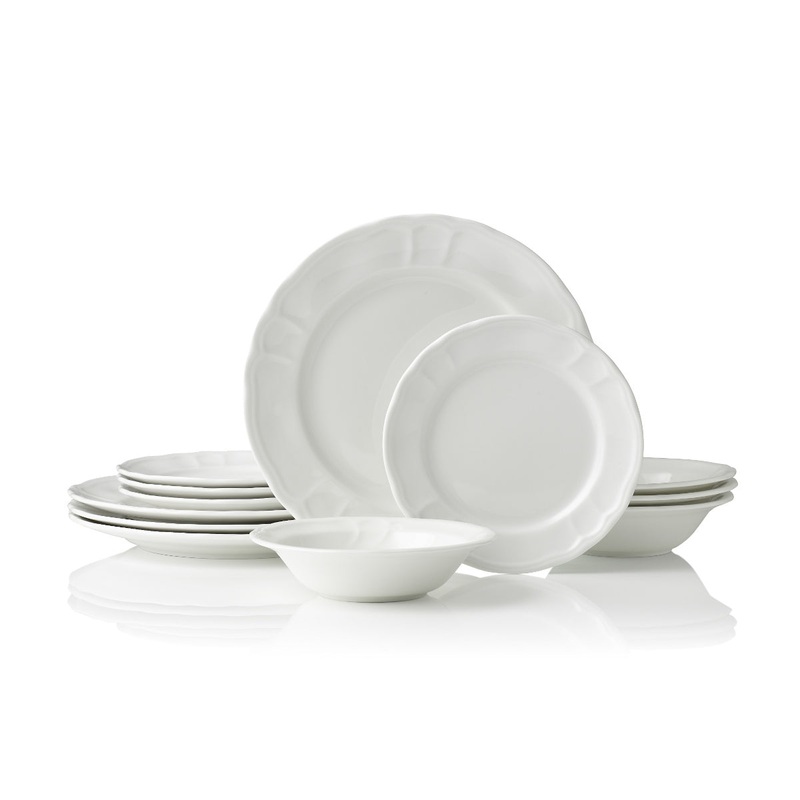 Noritake Baroque Dinner Set White 12 Piece