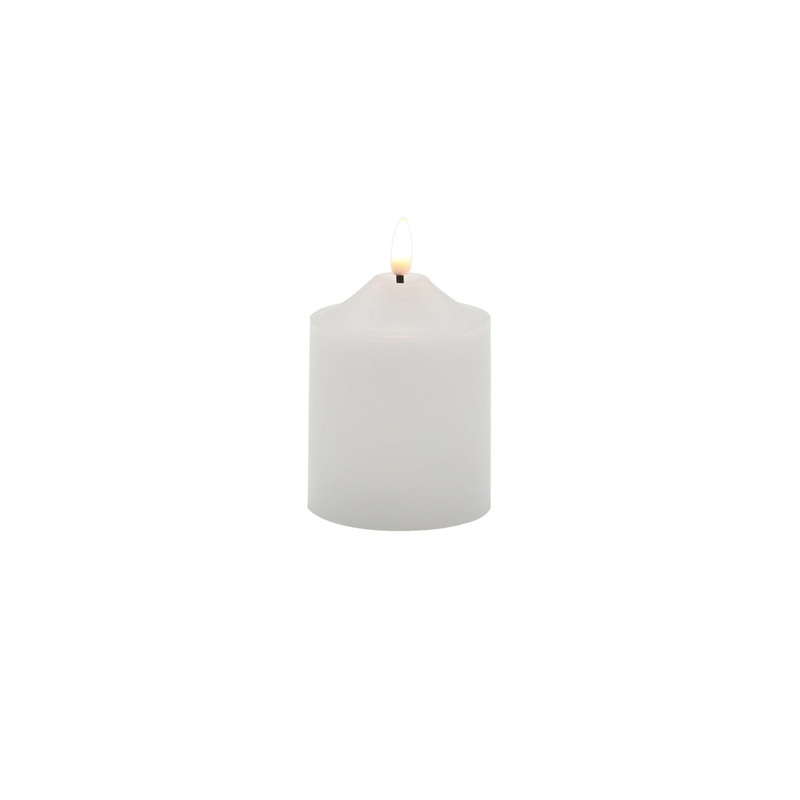 Pure Homeware Ellipse LED Church Candle White 7.5x12.5cm