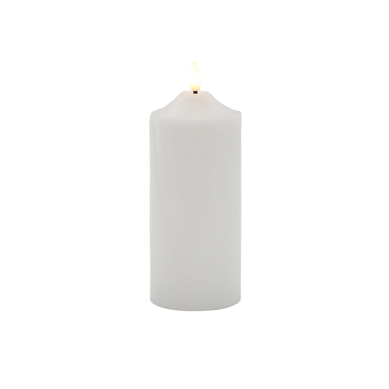 Pure Homewares Ellipse LED Church Candle White 7.5x20cm