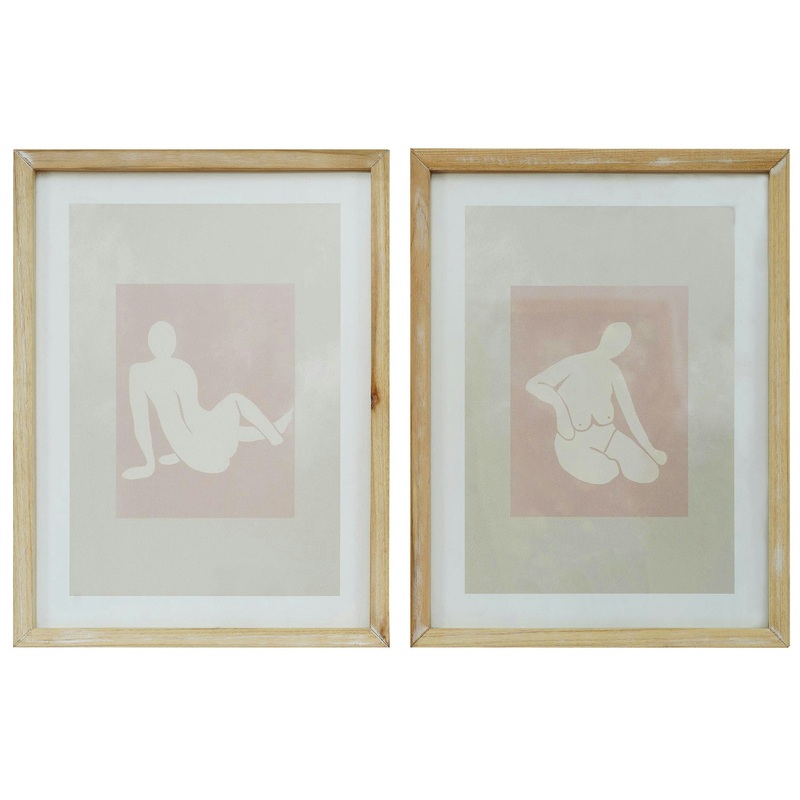 Amalfi Lady Form Wall Art Set/2 Natural 30x2x40cm