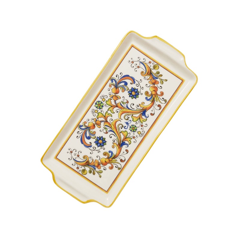 Ceramiche Cuore Deruta Rectangular Platter with Handles