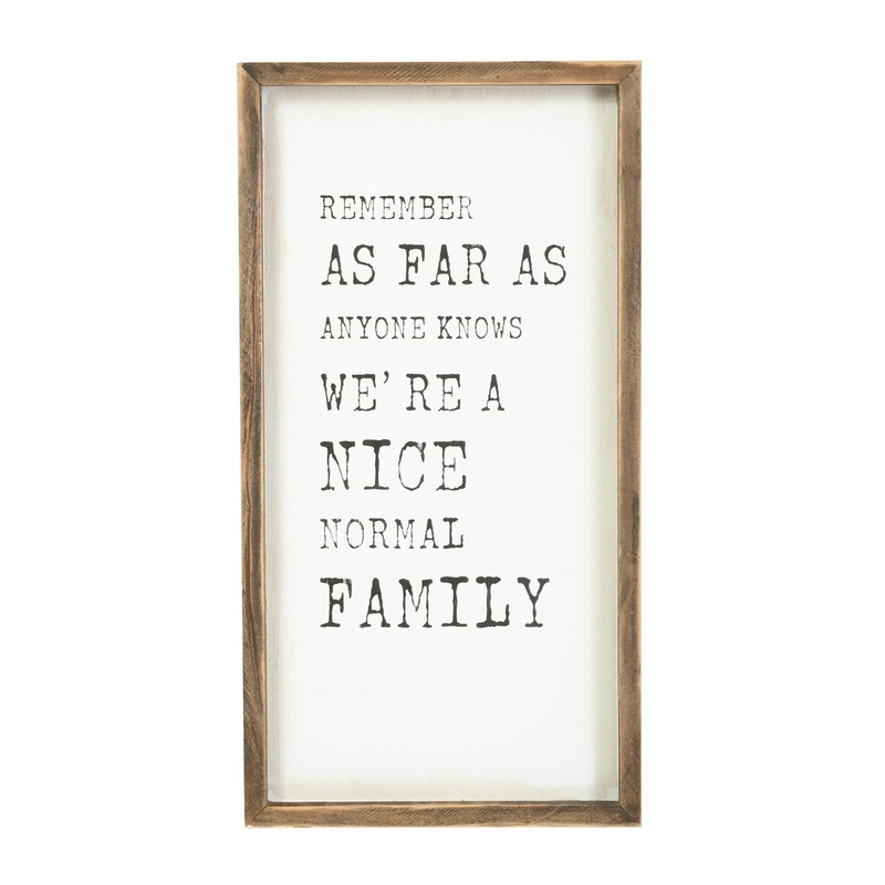 Emporium We're A Normal Family Wall Decor White 20x38cm