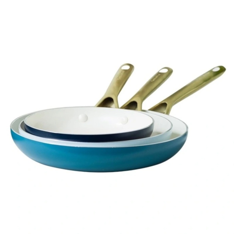 GreenPan Frypan Set Coastal 3 Piece