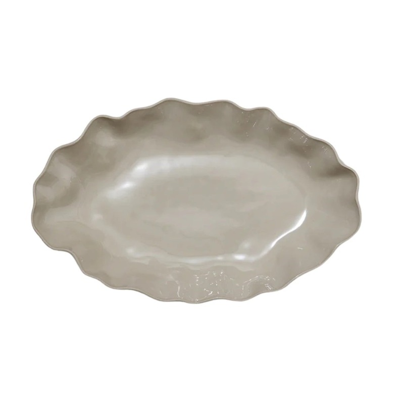 Marmoset Found Rectangle Ruffle Platter Chalk Extra Large