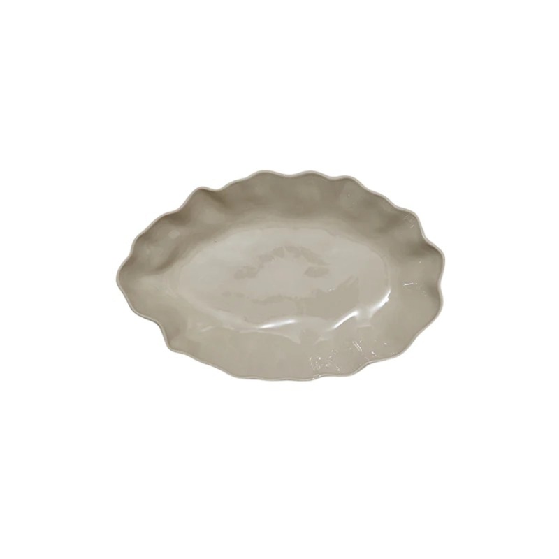 Marmoset Found Rectangle Ruffle Platter Chalk Medium