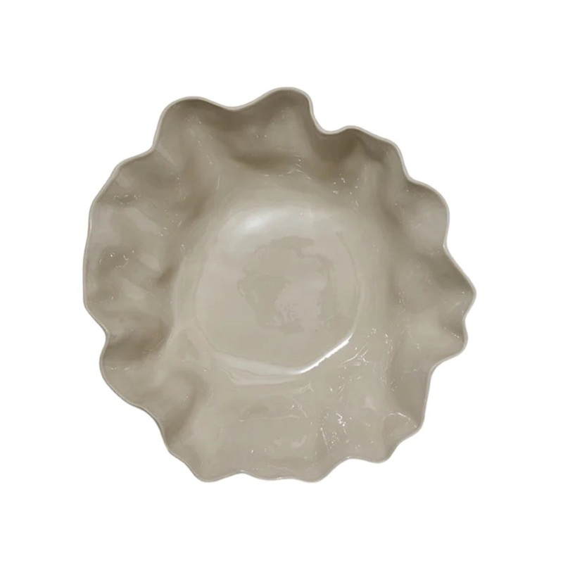 Marmoset Found Ruffle Bowl Chalk Large
