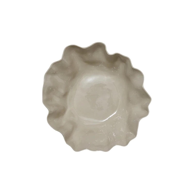 Marmoset Found Ruffle Bowl Chalk Medium