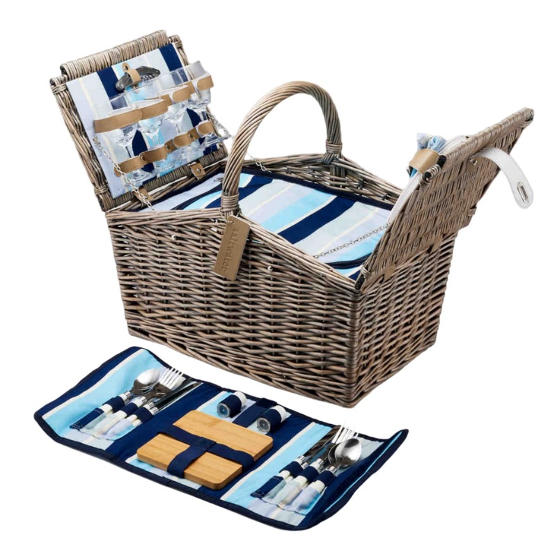 Saltwater Del Sur 4 Person Picnic Basket with Handle
