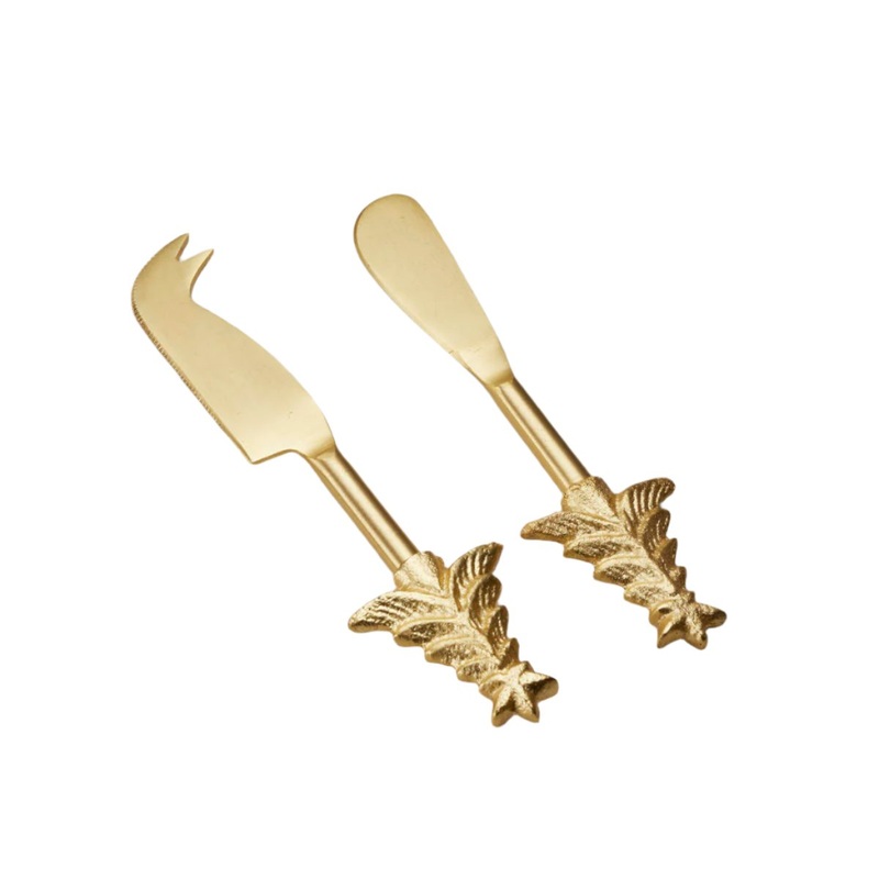 Epicurean Cuisine Lotus Cheese Knife Set Gold 2 Piece
