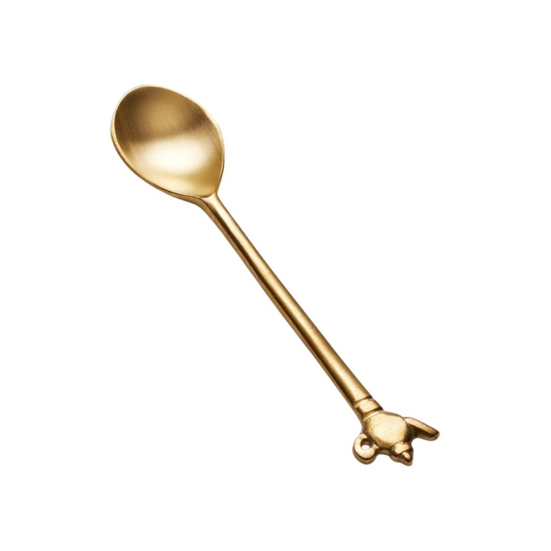 Epicurean Cuisine Teapot Spoon Brass