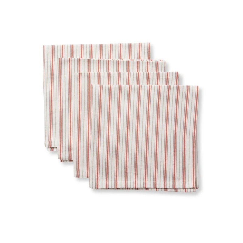 Madras Link Carol Napkins Red Stripe (Set of 4)