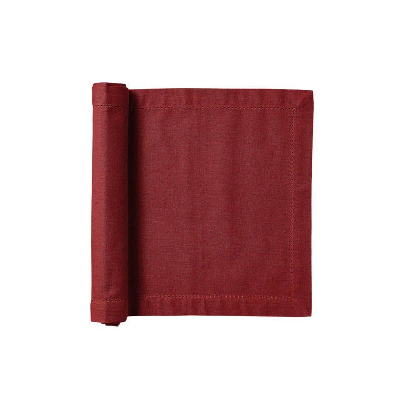 Madras Link Jetty Runner Berry Red 35x140cm