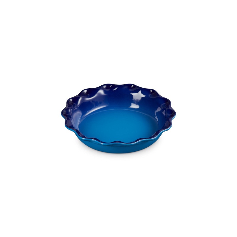 Le Creuset Stoneware Heritage Fluted Pie Dish Azure 23cm