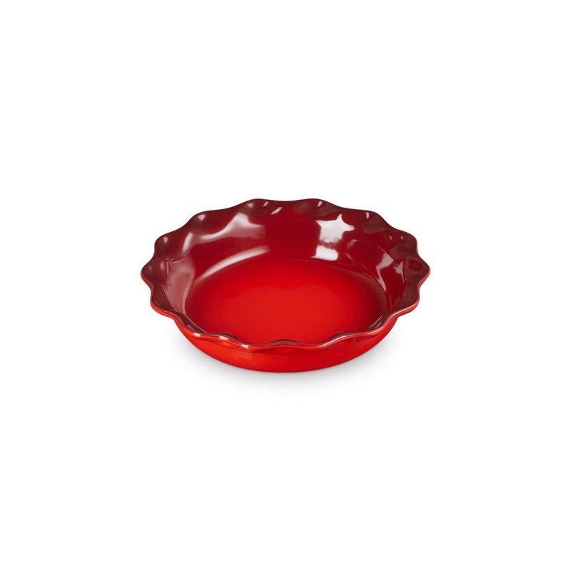 Le Creuset Stoneware Heritage Fluted Pie Dish Cerise 23cm