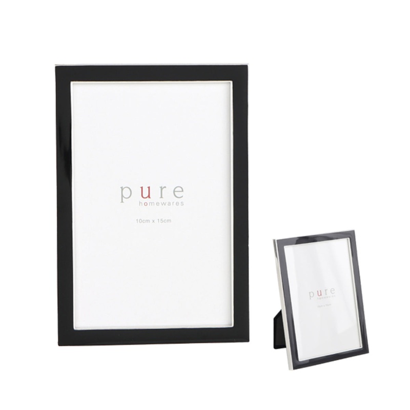 Pure Homewares Quirk Enamel Photo Frame Black 15 x 10cm