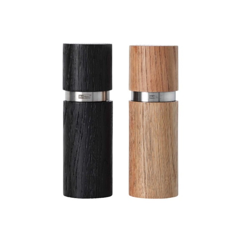 Ad Hoc Textura Salt & Pepper Mill Black/Natural 15cm