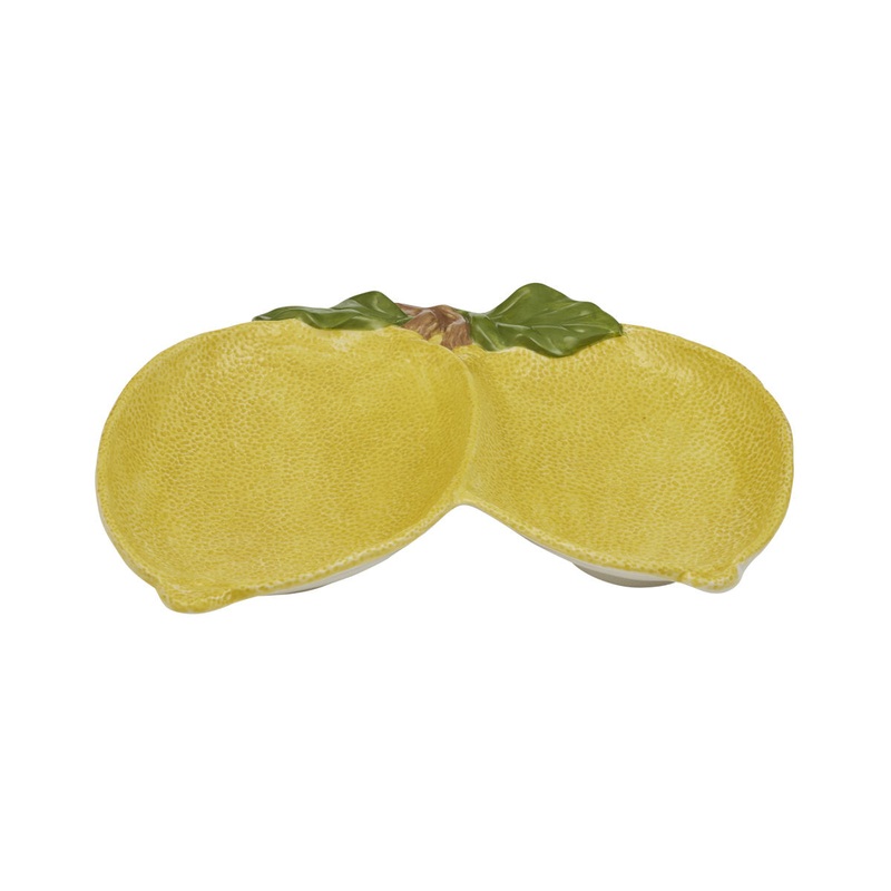 Limone Ceramic Double Plate Yellow 33x30cm