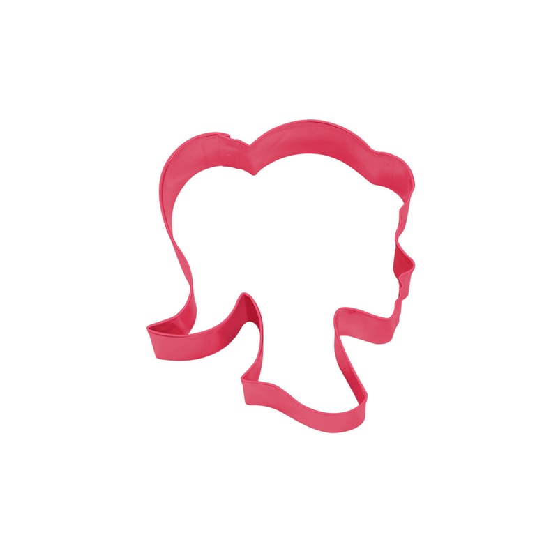 R&M Doll Head Cookie Cutter Fuchsia 9cm