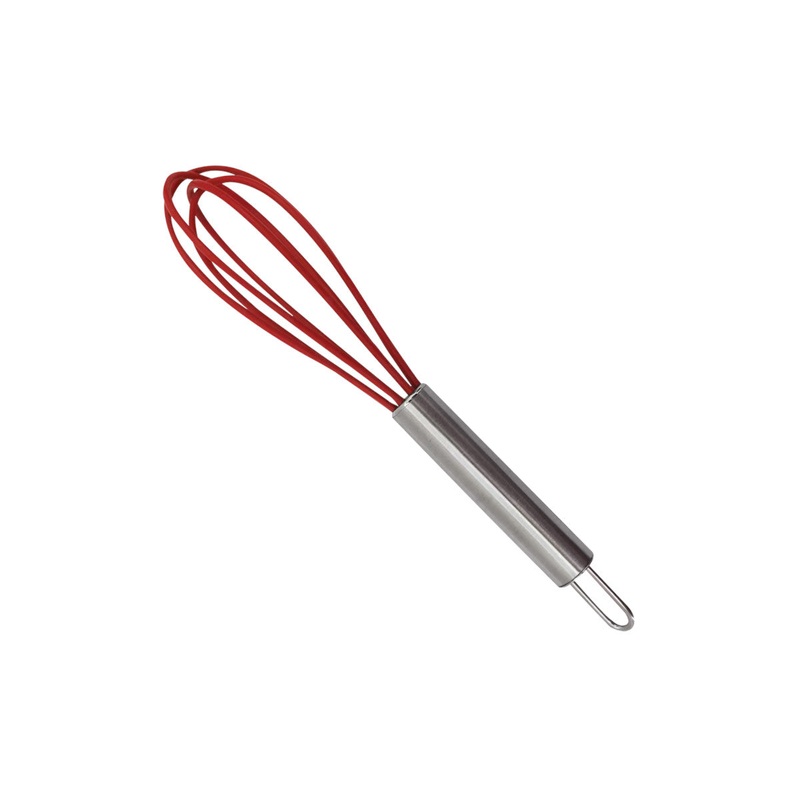 R&M Mini Silicone Whisk with Stainless Steel Handle Red 14.5cm