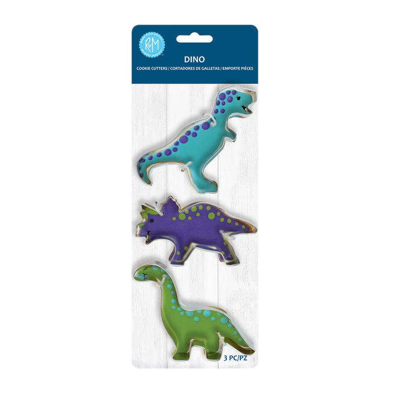 R&M Stainless Steel Dinosaur Cookie Cutter 3 Piece