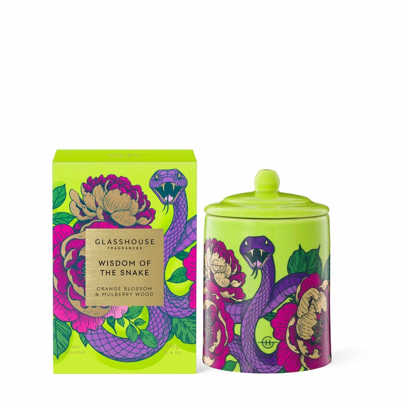 Glasshouse Fragrances Soy Candle Wisdom of the Snake 380g