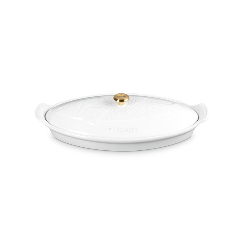 Le Creuset Stoneware Heritage Fish Baker White 1.6L