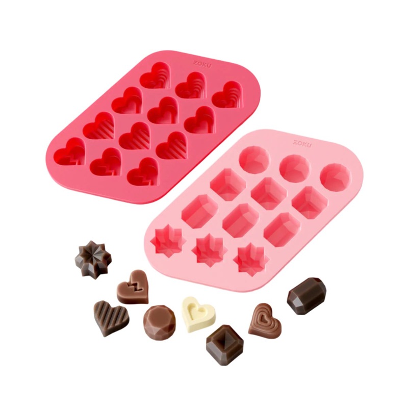 Zoku Chocolate Heart & Gem Moulds 22x7cm