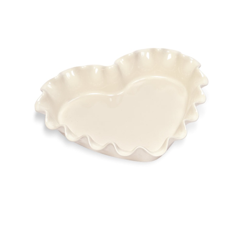 Emile Henry Ruffled Heart Dish Clay