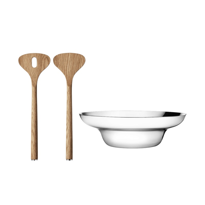 Georg Jensen Alfredo Oak Salad Bowl & Salad Servers