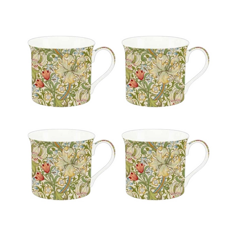 Nostalgic Ceramics Golden Lily Mugs 240ml (Set of 4)
