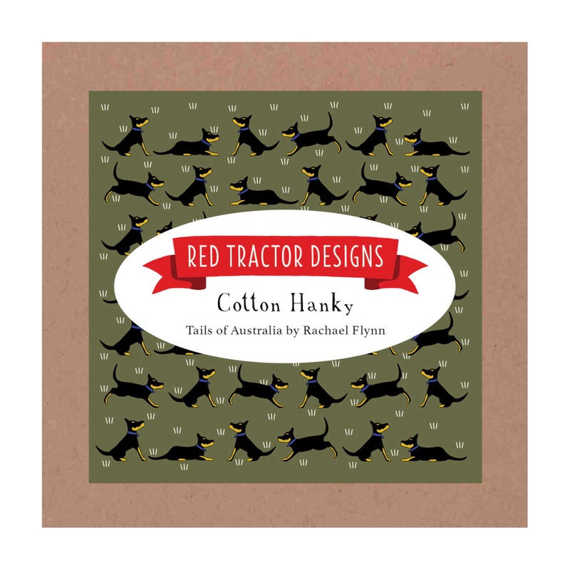 Red Tractor Designs Kelpie Cotton Hanky Boxed Black/Tan 35cm