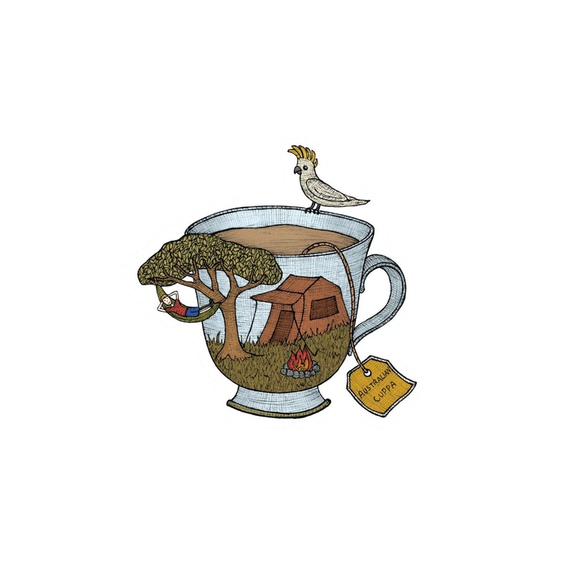 The Nonsense Maker Camping Teacup Magnet